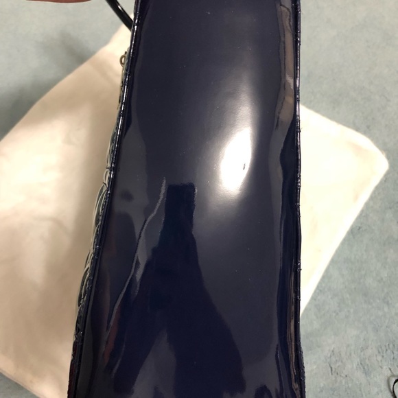 Like new Lady Dior Blue Patent Handbag w/strap - Picture 4 of 8